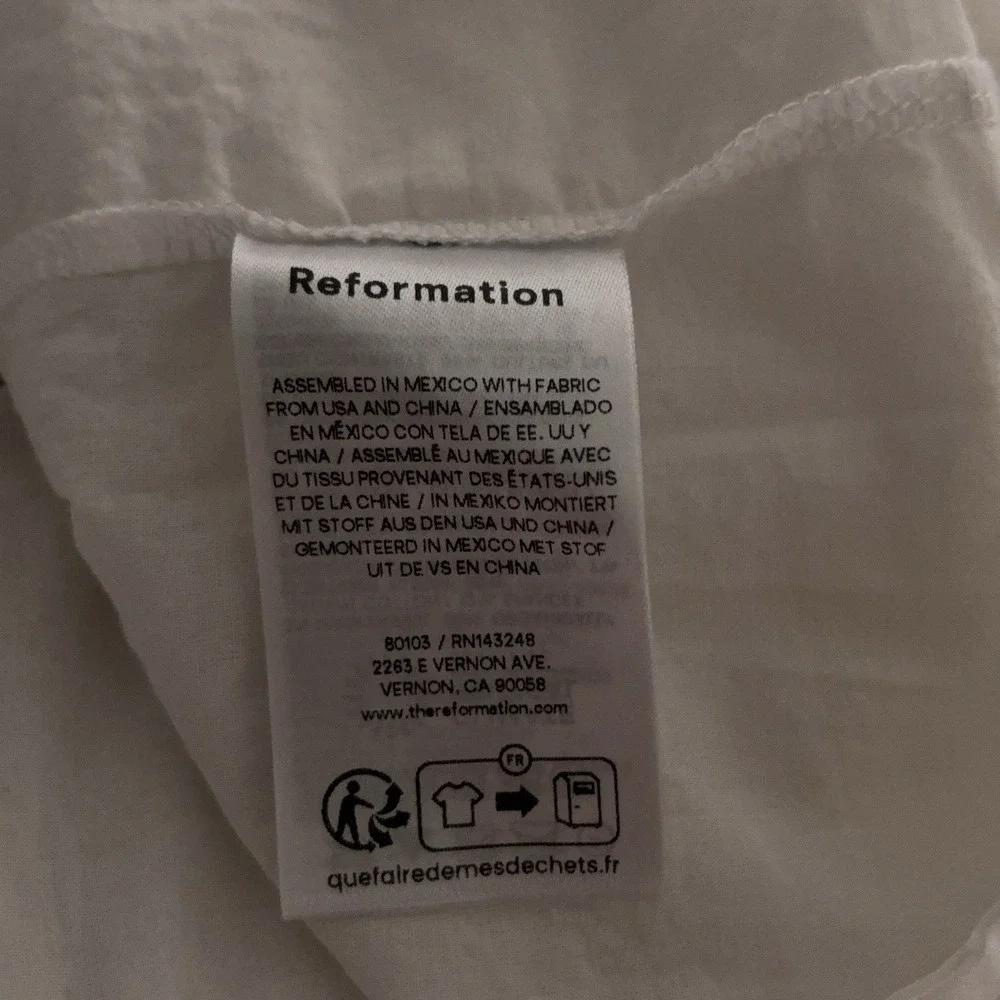 Reformation Alyssa Knit Mini Dress Womens Medium Black White Drop Waist Tank